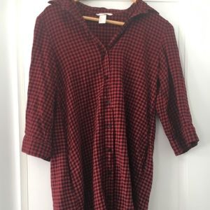 Trendy button flanel dress
